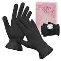 MIG4U Moisturizing Beauty Gloves Touchscreen Overnight Sleeping Glove for Women Dry Hands, Nighttime Lotion, Eczema, SPA, Cosmetic Treatment, Black 6 Pairs Size l/XL