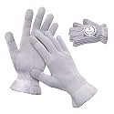 MIG4U Moisturizing Beauty Gloves Touchscreen Overnight Sleeping Glove for Women Dry Hands, Nighttime Lotion, Eczema, SPA, Cosmetic Treatment, Grey Purple 3 Pairs Size s/m