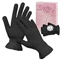 MIG4U Moisturizing Beauty Gloves Touchscreen Overnight Sleeping Glove for Women Dry Hands, Nighttime Lotion, Eczema, SPA, Cosmetic Treatment, Black 3 Pairs Size l/XL