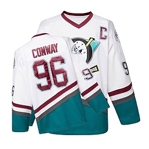 mighty ducks jersey movie ice hockey jersey s-xxl charlie conway 96 adam banks 99 90s hip hop clothing for party