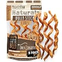Mighty Paw Naturals Curly Bully Sticks for Dogs, Grass-Fed Beef, 6", 5 Pack