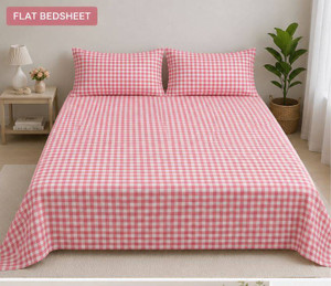 MIGHTYCOZY Cotton Double Flat 220 TC Checkered