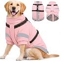 MIGOHI Thermal Waterproof Dog Coat with Harness for Large Dogs,3XL,Pink