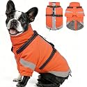 MIGOHI Thick Dog Jacket,Reflective Dog Coat with Harness Built in,L,Orange