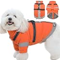 MIGOHI Warm Dog Coat, Waterproof Small Dog Jacket with Harness,XS,Orange