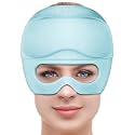 Migraine Relief Cap,2 in 1 Detachable Gel Eye Mask for Hot &amp; Cold Therapy Headache mask with Eye Holes ice Pack for Birthday Gifts for Women （Light Blue）