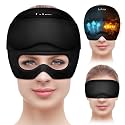Migraine Relief Cap with Gel Eye Mask, Headache Relief Cap Ice Head Wrap Hot and Cold Therapy Hat, Gel Ice Cap for Headache Puffy Eyes Sinus and Tension Stress Relief (Black)