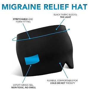 migraine relief cap for headaches amp sinus pain  hot amp cold therapy gel ice head wrap  relaxing thermax cooling cap for men amp women