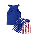 MIGU Girls Clothes Summer Halter Neck Ruffle Sleeveless Top Fashion Cute Floral Belt Shorts Two Piece Outfit Set Size 6-12