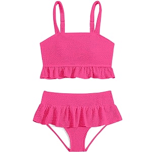 Migu Girls Swimsuits with Ruffled Hem Cute