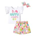 MIGU Toddler Girl Clothes Summer Girls Clothing Sets Girl Stuff T-shirt Shorts Headband 3pcs Sets Gifts…