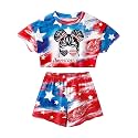 MIGU Toddler Girl Clothes Summer Girls Clothing Sets Girl Stuff T-shirt Shorts Headband 3pcs Sets Gifts…