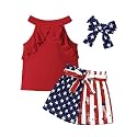 MIGU Toddler Girl Clothes Summer Girls Clothing Sets Girl Stuff T-shirt Shorts Headband 3pcs Sets Gifts…