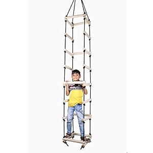 mihad square ladder for kids  rope ladder for kids for physical activity  tunnel ladder kids for outdoor  durable hanging 4-side ladder kids made of natural wood amp durable materials