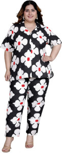 mihika fashion women night suit set black printed