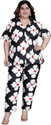 Mihika Fashion Women Night Suit Set Black Printed