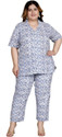 Mihika Fashion Women Night Suit Set Blue Printed
