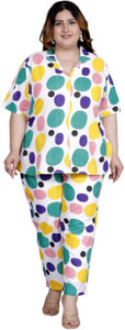 mihika fashion women night suit set multicolor printed