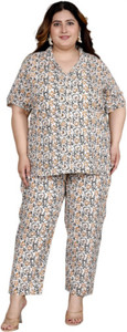 mihika fashion women night suit set multicolor printed