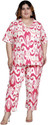 Mihika Fashion Women Printed Pink, White Night Suit Set