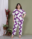 Mihika Fashion Women Night Suit Set Purple Printed