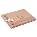 Miicol Wood Charcuterie Board, Monogram Cheese Board 10 Inch