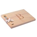 Miicol Wood Charcuterie Board, Monogram Cheese Board 10 Inch