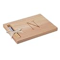 Miicol Wood Charcuterie Board, Monogram Cheese Board 10 Inch, Personalized Initial Cutting Board with Spreader, Unique Housewarming Gift, Ideal for Kitchen, Home, Letter N