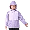 Miipat Toddler Girls Rain Jacket Lightweight Waterproof Hooded Jackets Little Kids Windbreaker Outerwear Raincoats