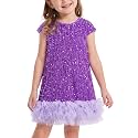 Miipat Toddler Girls Sequin Dress A-Line Sparkly Princess Party Dress
