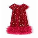 Miipat Toddler Girls Sequin Dress A-Line Sparkly Princess Party Dress