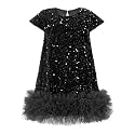 Miipat Toddler Girls Sequin Dress A-Line Sparkly Princess Party Dress