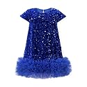 Miipat Toddler Girls Sequin Dress A-Line Sparkly Princess Party Dress