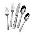 Mikasa Oliver Flatware Set, 65-Piece Service for 12, 18/10 Stainless Steel Silverware with Hammered Design and Satin Finish, Dishwasher Safe Cutlery Set