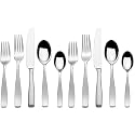 Mikasa Satin Loft 65-Piece Flatware Set for 12,18/10 Stainless Steel Silverware with Forks,Knives,Spoons,and Serving Utensils,Durable and Elegant Design,(Pack of 2)