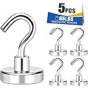 MIKEDE Magnetic Hooks Heavy Duty Cruise Essentials 85LBS Strong Magnet 5Pcs