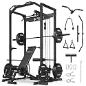 Mikolo F4 2.0 Power Cage with Dual-Track Smooth Pulley System, 1200LBS Power Rack with Leg Hold-Down for Heavy LAT Pulldowns