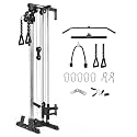 Mikolo Wall Mount Cable Station, Cable Crossover Machine with Dual Pulley System and 19/27 Adjustable Positions for Home Gym Fitness Equipment