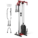 Mikolo Wall Mount Cable Station, Cable Crossover Machine with Dual Pulley System and 19/27 Adjustable Positions for Home Gym Fitness Equipment