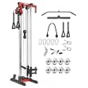 Mikolo Wall Mount Cable Station, Cable Crossover Machine with Dual Pulley System and 19/27 Adjustable Positions for Home Gym Fitness Equipment