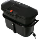 MIKSHU Bike Luggage 100cc Super Box With Universal Fitment Clamp (Matt Black) Luggage Box Black Plastic Motorbike Saddlebag