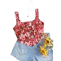 mikuchiku Women39s Floral Corset Tank Top Printed