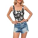 mikuchiku Women39s Floral Corset Tank Top Printed