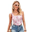 mikuchiku Women39s Floral Corset Tank Top Printed