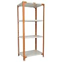 Mil-Nil Prime CRC Sheet 4 Shelf Multipurpose Slotted Angle Rack, 60 x 24 x 18 Inch [(Orange-Ivory) Powder Coating] 16 Gauge Angles