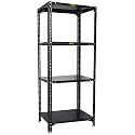 Mil-Nil Prime CRC Sheet 4 Shelf Slotted Angle Rack Storage Multipurpose | 16 Gauge Angle Bar | Adjustable for Home, Office &amp; Shop (60 x 24 x 18 Inch, Grey)