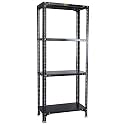 Mil-Nil Prime CRC Sheet 4 Shelf Multipurpose Slotted Angle Rack, 60 x 24 x 12 Inch (Grey) 16 Gauge Angles