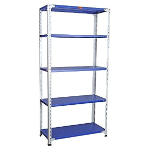 mil-nil prime crc sheet 5 shelf multiuse space saving rack 72 x 36 x 15 inch 24 gauge blue-white powder coated 16 gauge angles