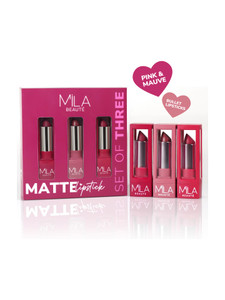 mila beaut matte long lasting lipstick combo pack of 3 mauves  pinks