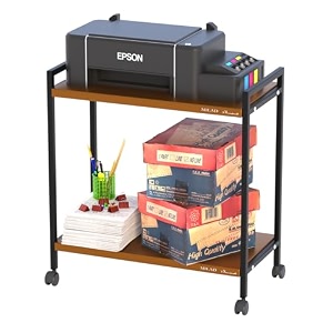 saifix 2-tier rolling trolley with wheels  heavy duty multifunctional metal frame cart  ideal for home kitchen bathroom and office storage  storage organizer black amp golden